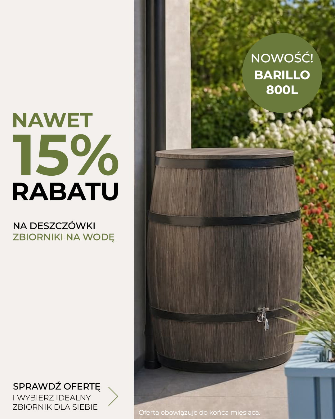 Nawet 15% rabatu na zbiorniki na deszczówkę